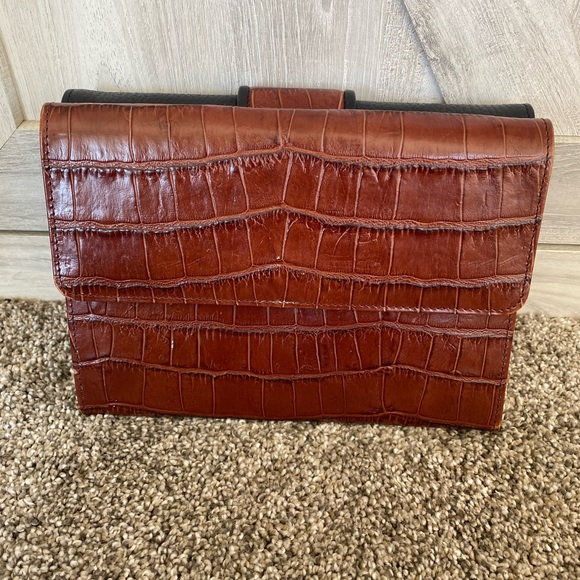 BRIGHTON Multi Compartments Vtg Lg. Purse Wallet Clutch Bag Wristlet ORGANIZER - Picture 5 of 13